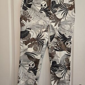 Chico's Black and Brown Patterned Straight Leg Pants